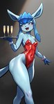 anthro beverage biped breasts clothed clothing female fingers holding_object holding_serving_tray pokemorph serving_tray small_breasts solo azuu nintendo pokemon gaki_(azuu) eeveelution generation_4_pokemon glaceon pokemon_(species) 2024 hi_res