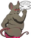 anthro blush body_hair butt butt_hair clothed clothing crossdressing dialogue elderly lingerie looking_back male overweight overweight_male slightly_chubby solo text thong underwear eric_dream_everyotherheart cartoon_network the_amazing_world_of_gumball frankie_watterson mammal murid murine rat rodent english_text hi_res