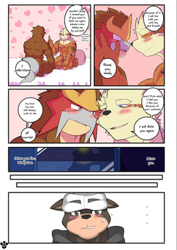 anthro bed blush clothing dialogue furniture heart_symbol hoodie kissing male male/male muscular muscular_male nipples text topwear window shinobiya nintendo pokemon entei_(shinobiya) windy_(shinobiya) arcanine entei generation_1_pokemon generation_2_pokemon houndour legendary_pokemon pokemon_(species) absurd_res comic english_text hi_res