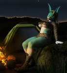 anthro blonde_hair blue_eyes boots campfire camping_tent clothed clothing cozy female footwear green_body green_skin hair night shoes solo tent bbdworks my_hero_academia ippan_josei animal_humanoid canid canid_humanoid canine canine_humanoid fox fox_humanoid humanoid mammal mammal_humanoid quirked_human_(my_hero_academia) 3d_(artwork) absurd_res daz_studio_(artwork) digital_media_(artwork) hi_res