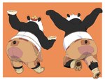 anthro belly big_butt butt clothed clothing kung_fu male martial_arts overweight overweight_male rear_view simple_background solo tail hypnokoo dreamworks kung_fu_panda master_po_ping bear giant_panda mammal hi_res