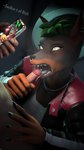 anthro bathroom bodily_fluids cum cum_in_mouth cum_inside duo female genital_fluids hand_on_hip handjob male male/female penile piercing public_restroom punk_hair recording sex tongue tongue_out slick3d canid canine canis dobermann domestic_dog human mammal pinscher 3d_(artwork) digital_media_(artwork) hi_res source_filmmaker_(artwork)