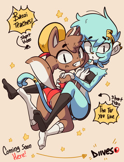 bra butt clothing duo female female/female panties simple_background star text underwear diives xingzuo_temple baozi_(diives) shiliu_(diives) canid canine canis domestic_dog haplorhine mammal monkey primate 2023 absurd_res english_text hi_res