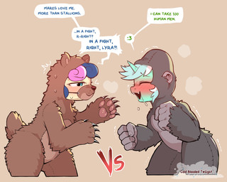Rating: q
ID: 5756627
Date: 2025-08-04 18:25:37 -0400
Status: active
Score: 37
5:4 :3 artist_name blue_hair blush bodily_fluids bonbon_(mlp) claws clothing cold-blooded-twilight costume dialogue duo earth_pony english_text equid equine eyebrows eyes_closed fangs female fingers friendship_is_magic green_body hair hasbro hi_res horn horse lyra_heartstrings_(mlp) mammal motion_lines multicolored_hair my_little_pony mythological_creature mythological_equine mythology open_mouth paws pink_hair pony saliva speech_bubble standing tan_body teeth text two_tone_hair unicorn post #5756627