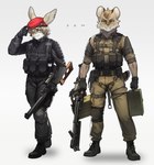 anthro beret boots clothing ear_piercing eyebrows eyelashes fangs footwear fur gloves green_eyes gun hair hair_over_eye handwear hat headgear headwear knee_pads looking_at_viewer machine_gun male one_eye_obstructed piercing pkm ranged_weapon rifle sabertooth_(anatomy) shoes sniper_rifle solo tan_body tan_fur teeth vss_vintorez weapon pgm300 metal_gear_solid_v felid feline lagomorph leporid lynx mammal prehistoric_species rabbit saber-toothed_tiger 2021 absurd_res digital_media_(artwork) hi_res shaded soft_shading