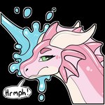 ambiguous_form ambiguous_gender fin green_eyes horn pink_body pool_toy solo telegram_sticker water symrea mythology cerisey dragon mythological_creature mythological_scalie scalie 1:1 alpha_channel