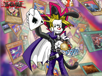abstract_background anthro attack_stat_(yu-gi-oh) belt black_body black_fur cape card clothing cosplay defense_stat_(yu-gi-oh) duel_disk fur gloves handwear holding_object logo male mascot monster_card_(yu-gi-oh) playing_card spell_card_(yu-gi-oh) text trading_card trap_card_(yu-gi-oh) yu-gi-oh_card leinad56 animaniacs dungeons_and_dragons froot_loops frosted_flakes general_mills hasbro kellogg's konami nesquik trix tsr warner_brothers wizards_of_the_coast yu-gi-oh! nesquik_bunny tony_the_tiger toucan_sam trix_rabbit yakko_warner yami_yugi felid inkblot lagomorph leporid mammal pantherine rabbit tiger 4:3 crossover