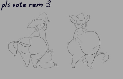 3_toes :3 anthro beak beak_closed belly big_belly big_butt biped blush bodily_fluids butt chest_tuft clothing embarrassed empty_eyes feet fluffy_ears front_view hat hat_only headgear headgear_only headwear headwear_only hindpaw holding_object holding_pillow looking_at_viewer looking_back looking_back_at_viewer male mostly_nude mostly_nude_ambiguous mostly_nude_anthro mouth_closed navel nightcap nude overweight paws pillow rear_view round_eyes shortstack shortstack_male solo standing sweat sweatdrop tail tail_tuft text three-quarter_view toes tuft tealmode deadlock_(game) mythology valve valve_corporation rem_(deadlock) avian gryphon mythological_avian mythological_creature hi_res sketch