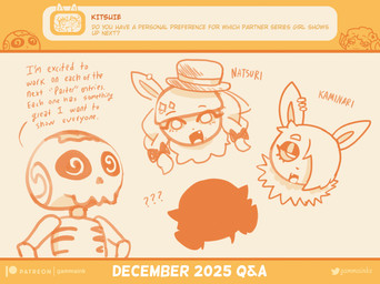 2_horns accessory ambiguous_gender bone bow_ribbon clothing curled_horn dialogue disembodied_head ear_piercing ear_ring eyebrow_through_hair eyebrows eyelashes flower flower_in_hair hair hair_accessory hair_bow hair_over_eye hair_ribbon half-closed_eyes hat headgear headwear horn looking_at_viewer markings mole_(marking) mole_under_mouth narrowed_eyes open_mouth orange_monochrome piercing plant q&a question_mark ribbons ring_piercing simple_background skeleton text translucent translucent_hair gammainks nintendo pokemon flor_(gammainks) gamma_(gammainks) kaminari_(gammainks) natsuri_(gammainks) animated_skeleton eeveelution flareon generation_1_pokemon jolteon pokemon_(species) undead 2025 absurd_res artist_name digital_media_(artwork) english_text hi_res monochrome