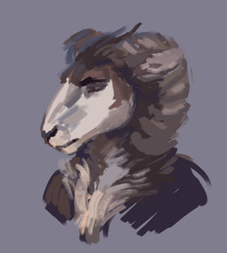 anthro horn solo greennie bovid caprine mammal sheep 2022 absurd_res digital_media_(artwork) digital_painting_(artwork) hi_res painting_(artwork)