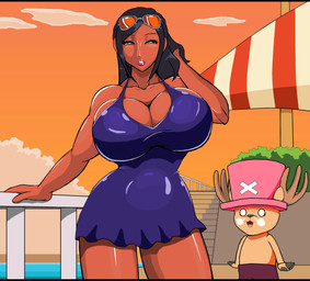 big_breasts breasts clothed clothing cloud duo eyewear female hat headgear headwear huge_breasts male male/female ship sunglasses sunset vehicle watercraft droll3 one_piece nico_robin tony_tony_chopper animal_humanoid deer deer_humanoid human humanoid mammal mammal_humanoid new_world_deer new_world_deer_humanoid reindeer reindeer_humanoid hi_res