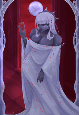 5_fingers alcohol anthro bedroom_eyes beverage big_breasts blue_eyes breasts claws cleavage clothed clothing container cup curvy_figure dress drinking_glass eyelashes facial_horn female finger_claws fingers frill_(anatomy) glass glass_container glass_cup grey_body grey_hair grey_scales hair horn long_hair looking_at_viewer narrowed_eyes nose_horn off_shoulder scales seductive smile snout solo text thick_thighs voluptuous voluptuous_anthro voluptuous_female white_clothing white_dress wide_hipped_anthro wide_hipped_female wide_hips wine wine_glass bunnewitch devlog:_a_post-modern_college_experience abigail_(devlog) centrosaurine ceratopsian ceratopsid dinosaur marginocephalian ornithischian prehistoric_species reptile scalie styracosaurus 2025 artist_name digital_drawing_(artwork) digital_media_(artwork) hi_res signature