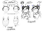 anthro anthrofied clothing derp_eyes dialogue earbuds electronics female headphones solo text wings replica_(artist) friendship_is_magic hasbro my_little_pony mythology derpy_hooves_(mlp) equid equine mammal mythological_creature mythological_equine pegasus concept_art english_text line_art sketch