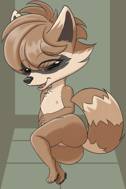 anthro big_butt breasts butt female fur genitals hair loli looking_at_viewer nipples nude open_mouth presenting presenting_vulva simple_background smile solo tail vulva young young_anthro young_female darkwarks mammal procyonid raccoon 2:3 absurd_res digital_media_(artwork) hi_res