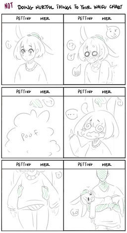 blush carrying_another chart clothed clothing disembodied_hand duo female happy humor larger_human open_mouth petting question_mark shirt size_difference smaller_female smaller_humanoid smile speech_bubble surprised text topwear wide_eyed kai-chan_(artist) waifu_chart anon kai-chan_(character) animal_humanoid human humanoid lagomorph lagomorph_humanoid leporid_humanoid mammal mammal_humanoid rabbit_humanoid 2016 comic digital_media_(artwork) english_text meme source_request