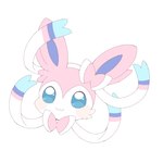 ambiguous_form ambiguous_gender blue_eyes blush fur looking_at_viewer pink_body pink_fur simple_background solo white_background white_body white_fur kuzuyu nintendo pokemon canid eeveelution generation_6_pokemon mammal pokemon_(species) sylveon 1:1 2022 digital_media_(artwork) hi_res icon