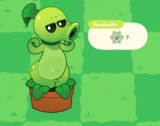 anthro belly black_eyes bulge butt flexing freckled_butt freckled_face freckles green_body half-closed_eyes leaf male narrowed_eyes not_furry open_mouth plant plant_pot potted_plant simple_background small_body small_bulge solo speech_bubble text thick_thighs anonymous_artist electronic_arts plants_vs._zombies plants_vs._zombies_3 popcap_games elemental_creature flora_fauna peashooter_(pvz)