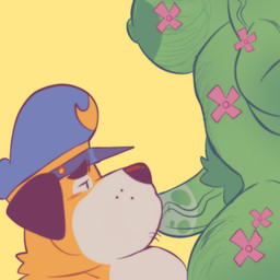 anthro duo erection fellatio genitals male male/male oral penile penis sex solo_focus proctllenh microsoft minecraft mojang xbox_game_studios vex_the_creeper canid canine canis creeper_(minecraft) domestic_dog mammal 1:1 hi_res