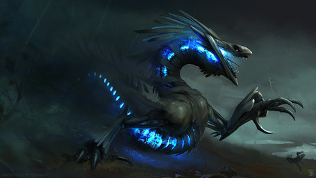 ambiguous_gender blue_glow claws cloud feral glowing glowing_body grey_body grey_scales long_claws raining scales sharp_teeth snout solo spikes spikes_(anatomy) teeth tongue raironu mythology dragon mythological_creature mythological_scalie scalie 16:9 2023 widescreen