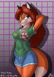 anthro clothing female hair smile solo aistarin sheila_vixen canid canine fox mammal absurd_res hi_res