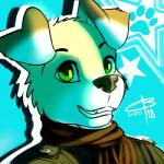 clothing fur happy male scarf smile solo dado463art daven_(dado463art) canid canine canis domestic_dog mammal 1:1