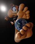 5_toes anthro barefoot earth feet female foot_fetish foot_focus foot_play humanoid_feet interplanetary_macro macro planet planet_dwarfing plantigrade soles solo space terra_macro toes feetymcfoot sega sonic_boom sonic_the_hedgehog_(series) sticks_the_jungle_badger badger mammal mustelid musteline 3d_(artwork) 4:5 absurd_res digital_media_(artwork) hi_res