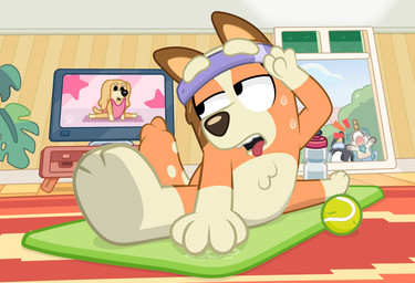 4_fingers accessory anthro arm_support ball bar_emanata bent_arm big_eyes big_nose big_snout biped black_eyebrows black_eyes black_nose blue_body blue_ears blue_eyebrows blue_fur blue_sky bodily_fluids bottle brown_body brown_fur brown_nose ceiling chest_tuft clothed clothed_anthro clothed_female clothing cloud collar collar_only colored_saliva container curved_eyebrows day dialogue ear_tuft electronics emanata empty_eyes exercise eyebrows featureless_chest female female_focus fingers flat_chested flexible floor floppy_ears folded_ears footprint fur fur_tuft glistening glistening_eyelids glistening_nose gloves_(marking) half-closed_eyes hand_on_leg head_turned headband headband_only inside interior_background internal_wall iris leg_markings leotard light_body light_fur living_room lop_ears male markings mature_anthro mature_female monotone_body monotone_fur monotone_tail multicolored_body multicolored_fur narrowed_eyes no_pupils nude nude_anthro nude_female nude_male on_model orange_body orange_fur pawprint pink_clothing pink_leotard plant pointy_ears portable_music_player prick_ears purple_headband raised_eyebrows red_collar red_saliva red_tongue round_eyes saliva side_eye sky snout socks_(marking) solo solo_focus splits spots spotted_markings spotted_tail spread_legs spreading stairs stretching striped_wall sweat sweatband sweatdrop tablet tail tail_markings tan_body tan_fur teeth television television_stand tennis_ball text three-quarter_view tongue tongue_out tuft two_tone_tail underpaw unusual_bodily_fluids unusual_saliva wall_(structure) water_bottle white_ceiling white_sclera window wood wood_floor yellow_body yellow_fur yellow_inner_ear yellow_tail yoga_mat dm29 bluey_(series) bandit_heeler chilli_heeler unicorse australian_cattle_dog bird_dog canid canine canis cattledog cocker_spaniel domestic_dog herding_dog hunting_dog mammal pastoral_dog spaniel 2026 digital_drawing_(artwork) digital_media_(artwork) english_text father_(lore) mother_(lore) parent_(lore)