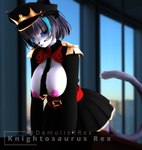 anthro breasts bursting_out_of_clothing clothed clothing exposed_breasts female looking_at_viewer mostly_clothed nipples partially_clothed solo tail knightosaurusrex june_(knightosaurusrex) felid feline mammal 3d_(artwork) digital_media_(artwork) hi_res