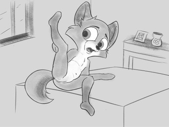 anthro anus butt female fur genitals lying nude on_side open_mouth presenting presenting_vulva simple_background solo spread_legs spreading tail vulva young young_anthro young_female darkwarks canid canine canis fox mammal 4:3 digital_drawing_(artwork) digital_media_(artwork) hi_res monochrome