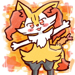 ambiguous_anthro ambiguous_gender anthro arms_out biped blush blush_stickers digitigrade dipstick_tail food front_view head_tilt looking_at_viewer markings object_in_tail open_:3 open_mouth open_smile shrimp_(food) smile solo standing tail tail_markings thick_outline annyui0611 nintendo pokemon braixen canid generation_6_pokemon mammal pokemon_(species) 1:1 2023 digital_drawing_(artwork) digital_media_(artwork) hi_res japanese_description portrait three-quarter_portrait translated_description