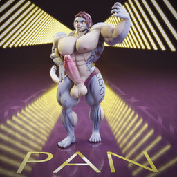 anthro big_muscles big_pecs bottomwear clothing genitals huge_pecs hyper male muscular pan pants pecs penis solo valorlynz valorlynz_(modeler) pan_(sxfpantera) felid mammal pantherine 1:1 3d_(artwork) digital_media_(artwork) full-length_portrait hi_res portrait