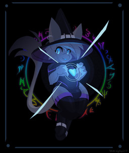 anthro blue_eyes bulge clothing femboy glowing hat headgear headwear heart_pendant legwear male one-piece_swimsuit solo stockings swimwear witch_hat warden006 microsoft ori_(series) xbox_game_studios wardy guardian_spirit hi_res