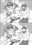 anthro asian_clothing beach clothing duo east_asian_clothing food fruit fundoshi japanese_clothing male melon muscular muscular_male plant seaside size_difference swimming_trunks swimwear text underwear watermelon watermelon_slice suzuapi2 lifewonders tokyo_afterschool_summoners protagonist_(tas) reprobus_(tas) twink_protagonist_(tas) canid canine human mammal japanese_text monochrome