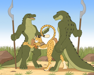 anthro balls biped breasts butt clothed clothed_anthro clothed_female clothing erection female fur genitals group group_sex humanoid_genitalia humanoid_penis male nude nude_anthro nude_male outside penis sex tail trio jishinu alligator alligatorid cheetah crocodilian felid feline mammal reptile scalie 2025 5:4 digital_drawing_(artwork) digital_media_(artwork) hi_res