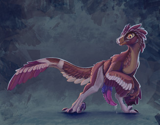 abstract_background biped bipedal_feral bodily_fluids brown_body brown_feathers claws digitigrade erection feathered_arms feathered_tail feathers feral finger_claws genital_fluids genitals green_background knot knotted_penis male penis precum purple_body purple_feathers purple_penis sickle_claw simple_background snout solo tail toe_claws white_body white_feathers yellow_eyes phinja dinosaur dromaeosaurid feathered_dinosaur feathered_scalie prehistoric_species reptile saurischian scalie theropod hi_res nonbinary_(lore)