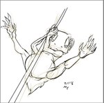 5_toes amphibian anthro biped black_and_white border dancing digital_drawing_(artwork) digital_media_(artwork) featureless_crotch feet feet_up foot_focus frog gollum_(tolkien) grey_border half-closed_eyes horizontal_pupils humanoid_ears j._r._r._tolkien legs_up line_art looking_at_viewer male middle-earth_(tolkien) monochrome narrowed_eyes pinup pole pole_dancing pose pupils rankin/bass short_tail sketch slightly_chubby slightly_chubby_anthro slightly_chubby_male solo spread_legs spreading stevethedragon tail the_hobbit the_lord_of_the_rings toes wrinkled_feet wrinkles