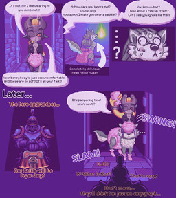 ambiguous_gender big_diaper blonde_hair blush booties dark_knight diaper dungeon ear_tuft excuses facesitting female feral fire fur fused_shadow group hair lock_symbol looking_away male melee_weapon multicolored_body multicolored_fur nervous nervous_smile oblivious pie_cut_eyes pointy_ears prehensile_hair runes scared short_stack sitting sitting_on_another speech_bubble sword text trio tuft weapon wide_eyed skrunklyfluff nintendo the_legend_of_zelda twilight_princess link_(wolf_form) midna canid canine canis darknut mammal twili wolf english_text hi_res