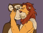 anthro brown_body brown_fur duo fur grey_background humor kissing male male/male mane nft nude parody simple_background yellow_body yellow_fur kledgaming bored_ape_yacht_club lazy_lions nft_lion nft_monkey felid haplorhine lion mammal monkey pantherine primate hi_res meme reaction_image