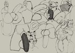 anthro balls bedroom_eyes behind_another big_balls big_butt big_penis bottomwear bulge butt clothed clothing cutaway detailed_bulge duo fellatio fellatio_while_handjob fur genital_outline genitals grey_background hair half-closed_eyes hand_on_belly hand_on_penis handjob_while_sucking huge_balls huge_penis internal internal_oral looking_at_another lying male male/male markings narrowed_eyes on_back oral pants pawpads penile penis penis_backwards penis_in_mouth penis_outline rear_view seductive sex side_view simple_background smile spots spotted_body spotted_fur standing tail thick_thighs three-quarter_view tongue tongue_out topwear sushiamazing felid mammal pantherine snow_leopard 2024 digital_media_(artwork) hi_res monochrome sketch