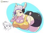 anthro big_breasts breasts butt clothing female smile solo lallamitan_t camelid llama mammal 4:3 absurd_res digital_media_(artwork) hi_res