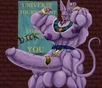 anthro big_muscles big_penis genitals huge_muscles huge_penis hyper hyper_muscles male muscular penis solo horatio_svetlana dragon_ball dragon_ball_super beerus domestic_cat felid feline felis mammal hi_res