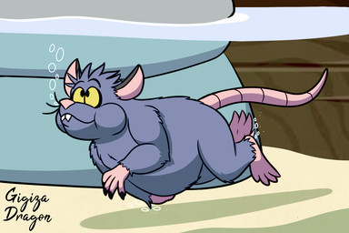 anthro biped micro pink_nose pink_tail slightly_chubby smile solo tail underwater water gigizadragon mammal murid murine rat rodent 2025