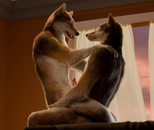 anal anal_penetration animal_genitalia animal_penis anthro anthro_on_anthro anthro_penetrated anthro_penetrating anthro_penetrating_anthro bed bedroom brown_body brown_fur canine_genitalia canine_penis curtains curtains_open duo erection fur furniture genitals male male/male male_penetrated male_penetrating male_penetrating_male navel nipples nude obscured_penetration on_bed on_lap open_mouth penetration penile penile_penetration penis realistic realistic_anthro realistic_fur sex sitting_on_lap sitting_sex tongue djano canid canine canis mammal wolf 3d_(artwork) 3d_animation animated digital_media_(artwork) hi_res no_sound short_playtime video