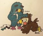 all_fours beak beak_fetish beak_play beak_sex beakjob container cup duo feathers genitals hand_on_head male male/male mug nude oral oral_penetration penetration penis sex beeni animal_crossing nintendo blathers_(animal_crossing) brewster_(animal_crossing) avian bird columbid owl pigeon traditional_media_(artwork)