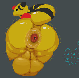 anthro anus balls big_balls big_butt butt genitals huge_balls huge_butt hyper hyper_balls hyper_butt hyper_genitalia male nude oil puckered_anus puffy_anus solo igotsoul nintendo pokemon ampharos generation_2_pokemon pokemon_(species) absurd_res colored hi_res