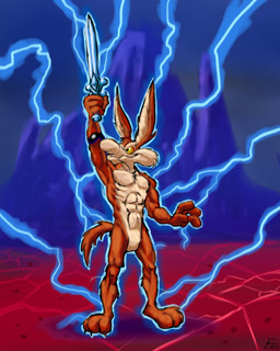 3_toes 4_fingers abs anthro arm_tuft athletic athletic_anthro athletic_male aura belly biped black_eyes black_nose brown_body brown_fur calf_tuft cheek_tuft chest_tuft claws collarbone countershade_torso countershading cracked_ground curling_tail elbow_tuft electricity eyebrows facial_tuft featureless_crotch feet fingers fur glowing glowing_body growth head_tuft heroic_pose hip_tuft holding_melee_weapon holding_object holding_sword holding_weapon humanoid_hands humanoid_heel knee_tuft leg_tuft lightning lightning_bolt looking_up male melee_weapon mountain multicolored_body multicolored_fur muscle_growth muscular muscular_anthro muscular_male natural nude outside painted_background parody paws pecs pose power-up powering_up raised_arm raised_sword rib_lines ribs shadow shoulder_tuft solo standing sword tail tan_belly tan_body tan_eyebrows tan_fur thick_calves toe_claws toe_tuft toes tuft two_tone_body two_tone_fur vein veiny_arms veiny_legs veiny_muscles weapon yellow_sclera stevethedragon filmation he-man_(series) looney_tunes masters_of_the_universe mattel warner_brothers wile_e._coyote canid canine canis coyote mammal 2010 4:5 colored crossover dated detailed digital_drawing_(artwork) digital_media_(artwork) digital_painting_(artwork) painting_(artwork) pinup redraw shaded signature sketch