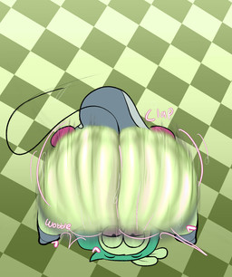 anthro ass_clapping bedroom_eyes big_butt black_eyes butt clothing female female_anthro footwear green_background green_body green_hair hair heart_symbol huge_butt loli looking_at_viewer looking_back looking_through looking_through_legs looking_through_legs_at_viewer narrowed_eyes onomatopoeia seductive simple_background socks solo sound_effects text thick_thighs twerking wide_hips young young_anthro young_female twixbartrix cartoon_network ok_k.o.!_let's_be_heroes fink_(ok_k.o.!_lbh) mammal mouse murid murine rodent 2026 absurd_res digital_media_(artwork) english_text hi_res