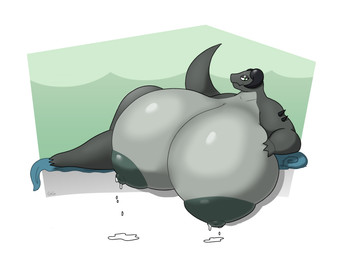 anthro big_breasts bodily_fluids breast_squish breasts female huge_breasts hyper hyper_breasts lactating lying nipples overweight smug solo squish grayguava fallout microsoft terra_(raptormocha) deathclaw scalie absurd_res hi_res