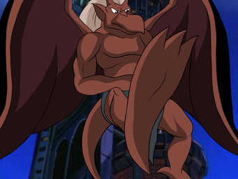 anthro bottomwear clothed clothing featureless_chest feet foot_fetish foot_focus hair loincloth loincloth_only male membrane_(anatomy) membranous_wings pointy_ears red_body solo tail topless white_hair wings yingcartoonman disney gargoyles brooklyn_(gargoyles) gargoyle scalie absurd_res hi_res
