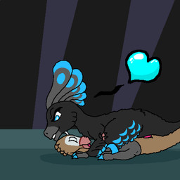 black_body black_feathers blue_claws blue_eyes blue_heart blue_vulva brown_body brown_feathers claws dominant dominant_female duo eyes_closed feathers female female_dominating_male feral genitals green_ground grey_background grey_body grey_claws grey_feather_hair grey_feathers head_feathers interspecies larger_dom larger_female male male/female penis pink_penis saurornithoides sex sickle_claw simple_background size_difference smaller_male smile submissive submissive_male toe_claws vulva therealmessyroomguy1 erik_(therealmessyroomguy1) lumina_(therealmessyroomguy1) dinosaur dromaeosaurid feathered_dinosaur feathered_scalie prehistoric_species reptile saurischian scalie theropod 1:1 hi_res